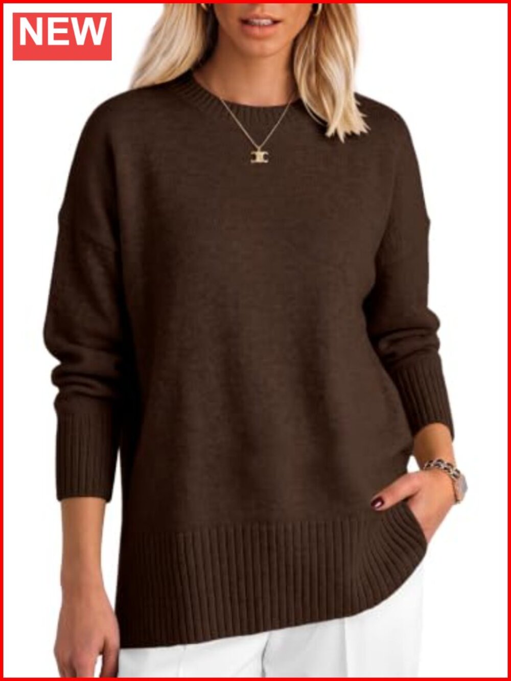 Oversized Batwing Sweater Women Loose Knit Pullover Fall Tunic